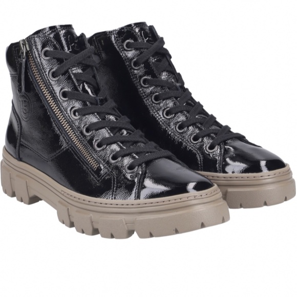 High top Sneaker. US SIZES. Black PATENT Leather. - Picture 2 of 7